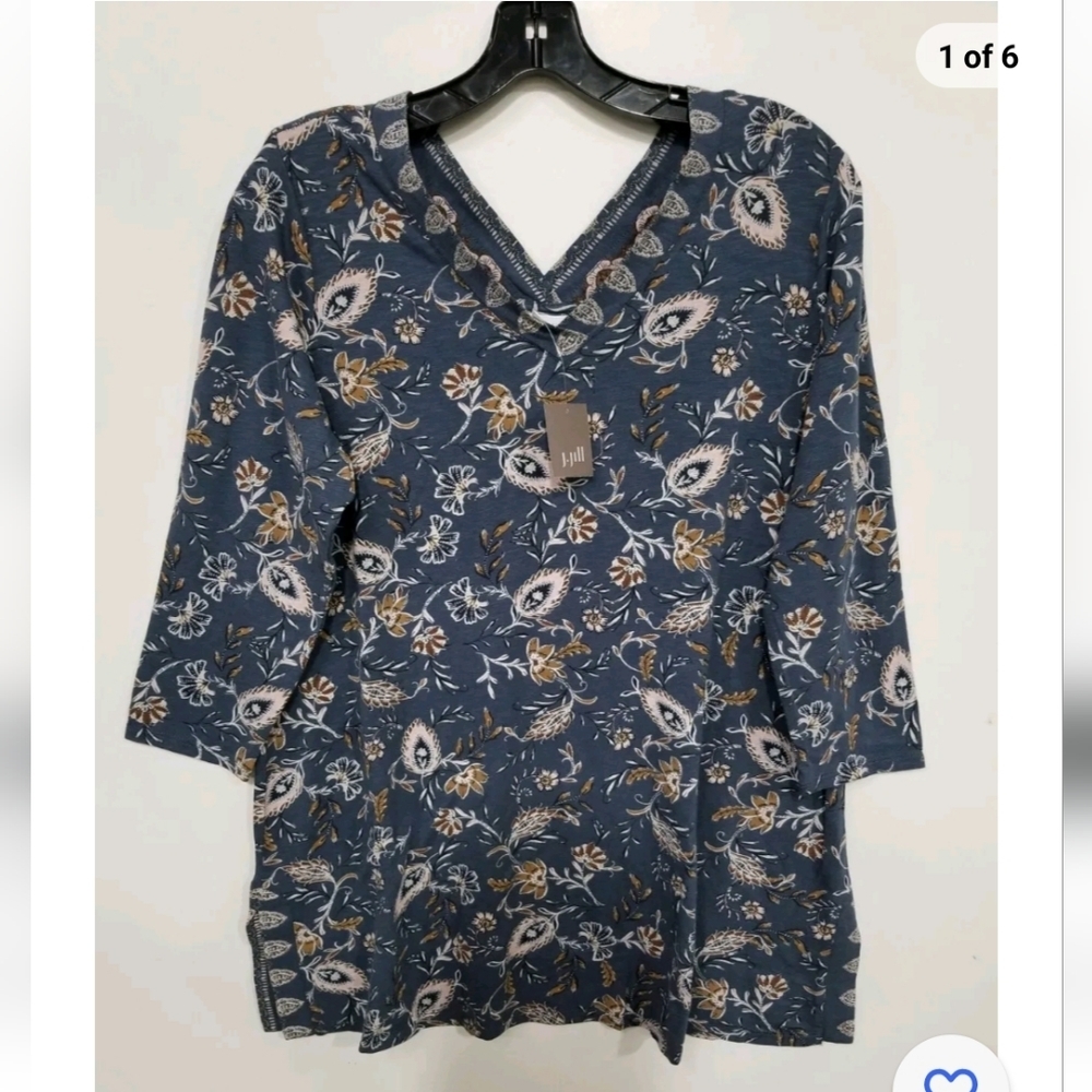 NWT! Pure Jill Printed V- Neck Tunic